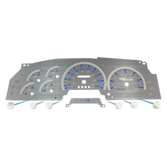 US Speedo® - Stainless Steel Gauge Face Kit with Blue Numbers