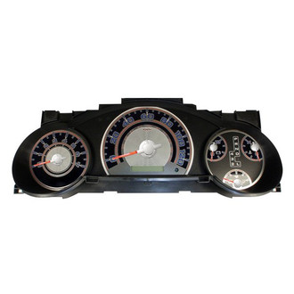 US Speedo® - Stainless Steel Gauge Face Kit with Blue Numbers, 120 MPH, 7000 RPM
