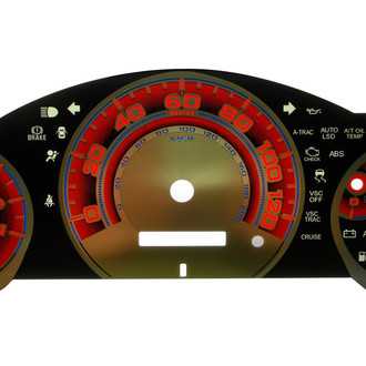 US Speedo® - Stainless Steel Gauge Face Kit with Red Numbers, 120 MPH