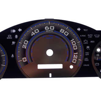 US Speedo® - Stainless Steel Gauge Face Kit with White Numbers, 120 MPH