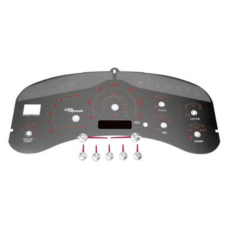 US Speedo® - Stainless Steel Gauge Face Kit with Red Numbers, 100 MPH