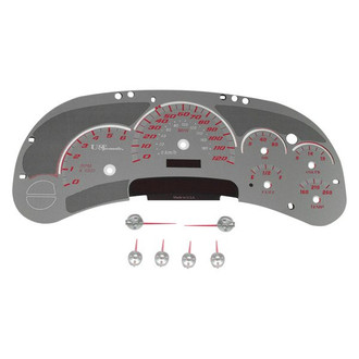 US Speedo® - Stainless Steel Gauge Face Kit with Red Numbers, 120 MPH