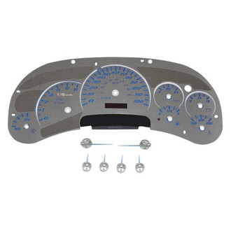 US Speedo® - Stainless Steel Gauge Face Kit with Blue Numbers, 120 MPH