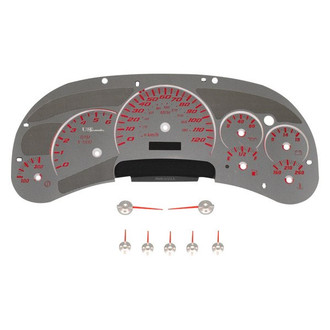 US Speedo® - Stainless Steel Gauge Face Kit with Red Numbers, 120 MPH