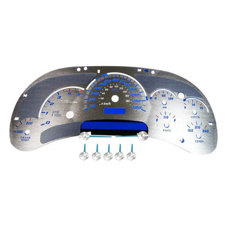 US Speedo® - Stainless Steel Gauge Face Kit with Blue Numbers, 120 MPH, 5000 RPM