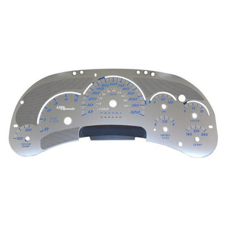 US Speedo® - Stainless Steel Gauge Face Kit with Blue Numbers, 120 MPH, 5000 RPM