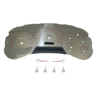 US Speedo® - Stainless Steel Gauge Face Kit with Red Numbers