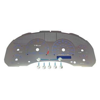 US Speedo® - Stainless Steel Gauge Face Kit with Blue Numbers, 100 MPH