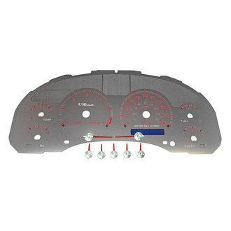 US Speedo® - Stainless Steel Gauge Face Kit with Red Numbers, 100 MPH