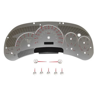 US Speedo® - Stainless Steel Gauge Face Kit with Red Numbers