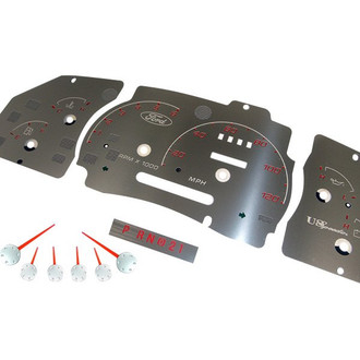 US Speedo® - Stainless Steel Gauge Face Kit with Red Numbers