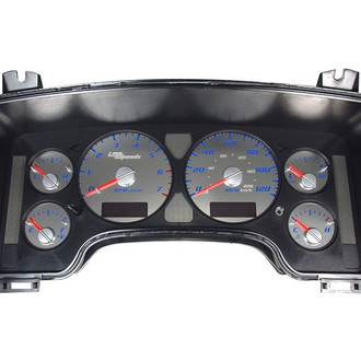 US Speedo® - Stainless Steel Gauge Face Kit with Blue Numbers, 120 MPH, 7000 RPM
