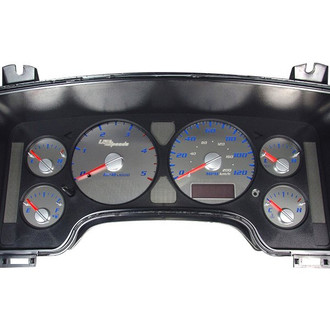 US Speedo® - Stainless Steel Gauge Face Kit with Blue Numbers, 120 MPH, 5000 RPM