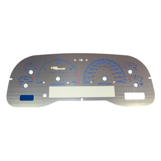 US Speedo® - Stainless Steel Gauge Face Kit with Blue Numbers, 120 MPH, 4000 RPM