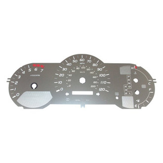 US Speedo® - Stainless Steel Gauge Face Kit with White Numbers, 120 MPH, 7000 RPM