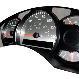 US Speedo® - Stainless Steel Gauge Face Kit with White Numbers, 140 MPH, 7000 RPM