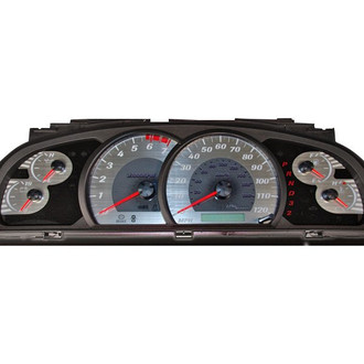 US Speedo® - Stainless Steel Gauge Face Kit with White Numbers, 120 MPH, 7000 RPM