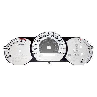 US Speedo® - Daytona Edition Gauge Face Kit with Amber Night Lettering Color, White, 120 MPH