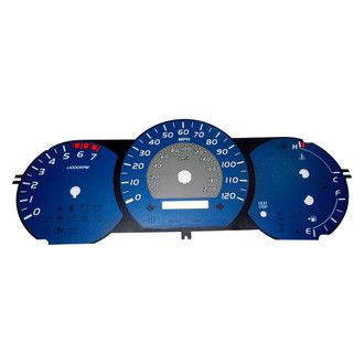 US Speedo® - Daytona Edition Gauge Face Kit with Amber Night Lettering Color, Blue, 120 MPH