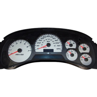 US Speedo® - Daytona Edition Gauge Face Kit with Blue Night Lettering Color, Silver, 120 MPH
