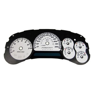 US Speedo® - Daytona Edition Gauge Face Kit with Blue Night Lettering Color, Silver