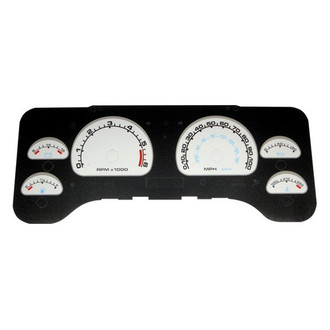 US Speedo® - Daytona Edition Gauge Face Kit with Blue Night Lettering Color, Silver, 100 MPH