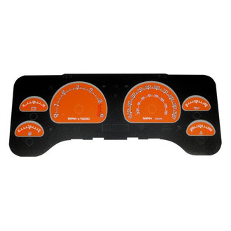 US Speedo® - Daytona Edition Gauge Face Kit with Blue Night Lettering Color, Orange, 100 MPH