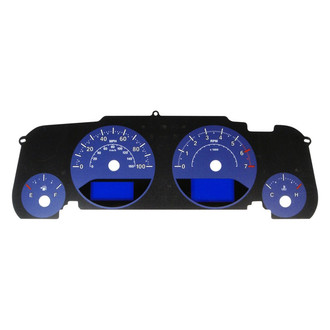 US Speedo® - Daytona Edition Gauge Face Kit with Blue Night Lettering Color, Blue, 100 MPH