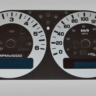 US Speedo® - Daytona Edition Gauge Face Kit with Blue Night Lettering Color, Silver