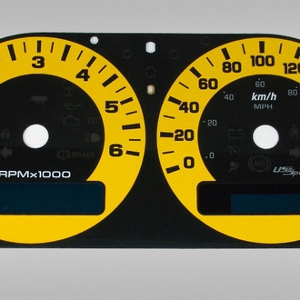 US Speedo® - Daytona Edition Gauge Face Kit with Blue Night Lettering Color, Yellow