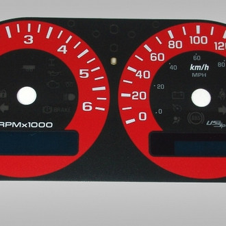 US Speedo® - Daytona Edition Gauge Face Kit with Blue Night Lettering Color, Red