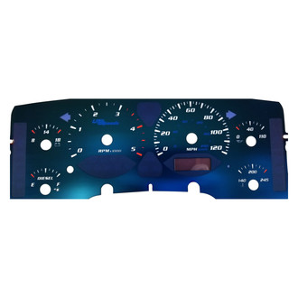 US Speedo® - Aqua Edition Gauge Face Kit, 120 MPH, 5000 RPM