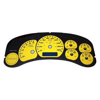 US Speedo® - Daytona Edition Gauge Face Kit, Yellow, 100 MPH