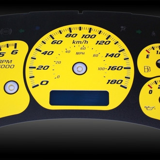 US Speedo® - Daytona Edition Gauge Face Kit, Yellow, 100 MPH