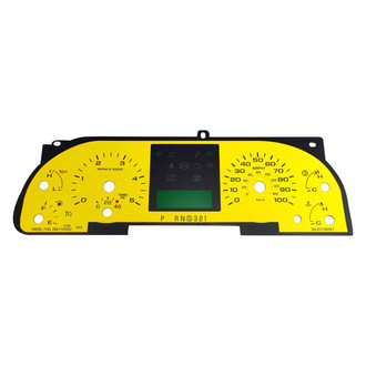 US Speedo® - Daytona Edition Gauge Face Kit with Green Night Lettering Color, Yellow