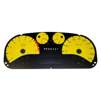 US Speedo® - Daytona Edition Gauge Face Kit with White Night Lettering Color, Yellow, 110 MPH