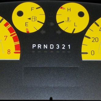 US Speedo® - Daytona Edition Gauge Face Kit with White Night Lettering Color, Yellow