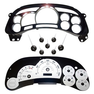 US Speedo® - Escalade Edition Gauge Face Kit with Chrome Lens, White, 120 MPH