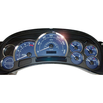 US Speedo® - Escalade Edition Gauge Face Kit with Chrome Lens, Blue, 120 MPH