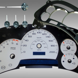 US Speedo® - Escalade Edition Gauge Face Kit, Silver, 200 KMH