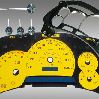 US Speedo® - Escalade Edition Gauge Face Kit, Yellow, 200 KMH