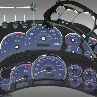 US Speedo® - Escalade Edition Gauge Face Kit, Blue, 200 KMH