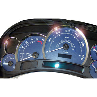 US Speedo® - Escalade Edition Gauge Face Kit with Chrome Lens, Blue, 120 MPH