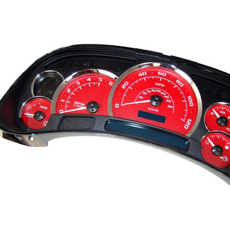US Speedo® - Escalade Edition Gauge Face Kit with Chrome Lens, Red, 120 MPH