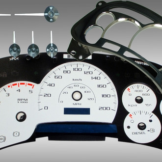US Speedo® - Escalade Edition Gauge Face Kit, White, 200 KMH