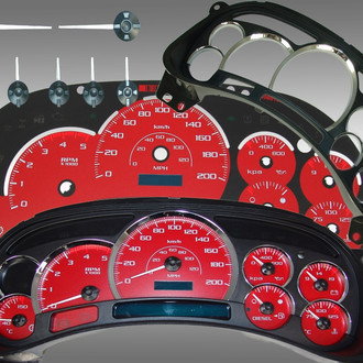 US Speedo® - Escalade Edition Gauge Face Kit, Red, 200 KMH