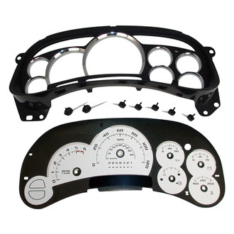 US Speedo® - Escalade Edition Gauge Face Kit with Chrome Lens, White, 120 MPH