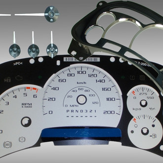 US Speedo® - Escalade Edition Gauge Face Kit, Silver, 200 KMH