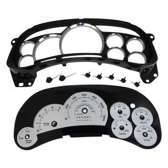 US Speedo® - Escalade Edition Gauge Face Kit with Chrome Lens, Silver, 120 MPH