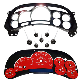 US Speedo® - Escalade Edition Gauge Face Kit with Chrome Lens, Red, 120 MPH